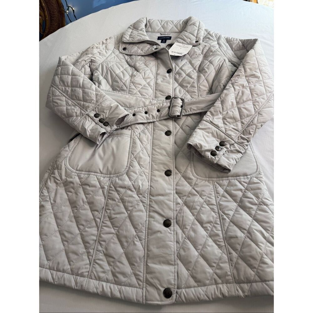NWT Lands End Gray Sky Quilted Full Zip Jacket Size Medium New